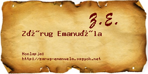 Zárug Emanuéla névjegykártya